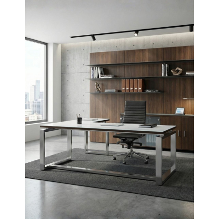 Mesa Dirección de Cristal con Ala Volga de Euromof - Montiel