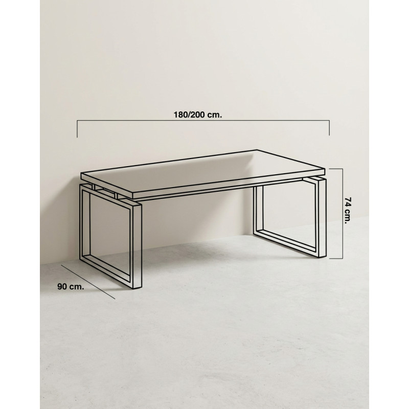 Mesa Dirección Cristal Blanco Volga de Euromof - Montiel