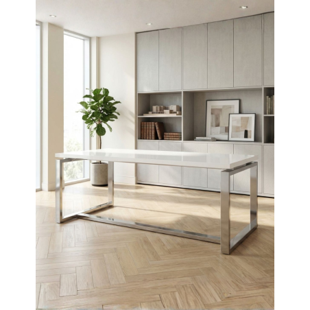 Mesa Dirección Cristal Blanco Volga de Euromof - Montiel