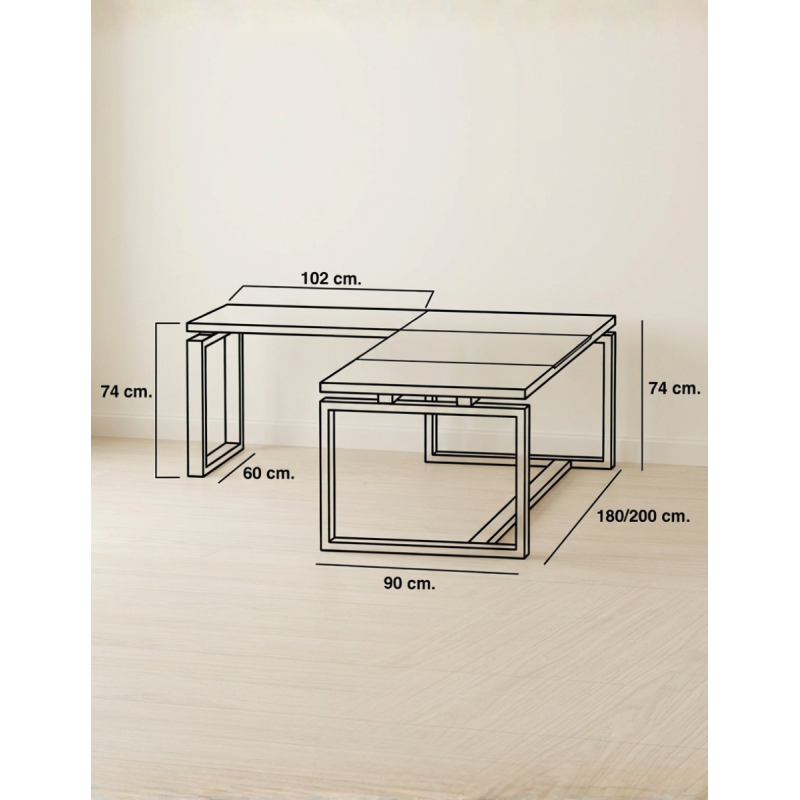 Mesa Dirección con Ala Estructural Volga de Euromof - Montiel