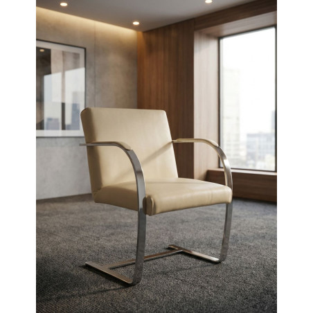 Sillón de Recepción Piel Beige Original MM1802 de Montiel