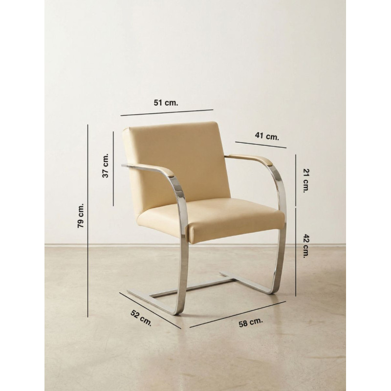 Sillón de Recepción Piel Beige Original MM1802 de Montiel