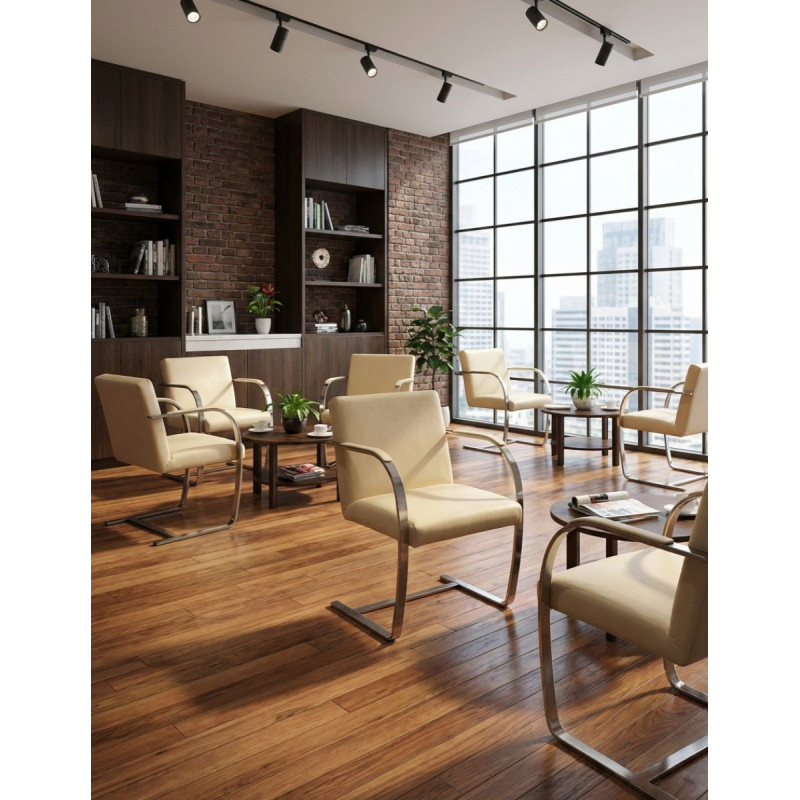 Sillón de Recepción Piel Beige Original MM1802 de Montiel