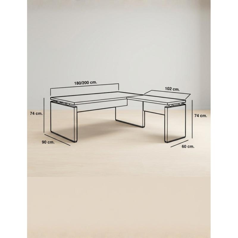 Mesa Dirección 180x90 cm. con Ala Loma de Euromof - Montiel