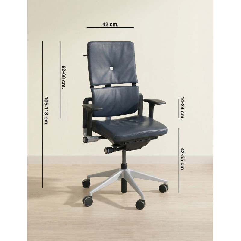 Silla Oficina Azul con Perchero Please 2 de Steelcase - Montiel