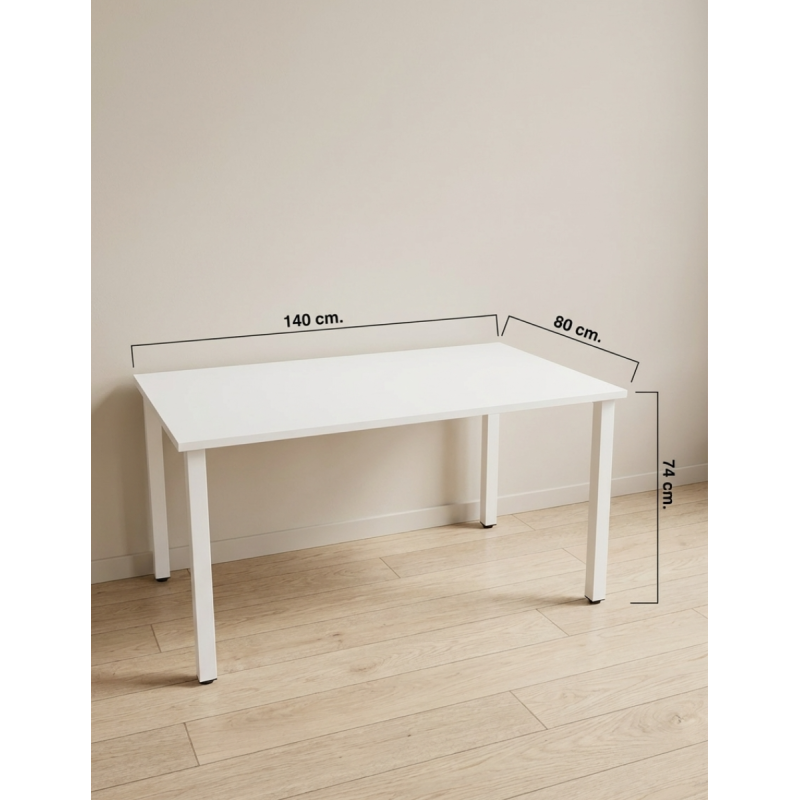 Mesa Blanca Oficina 140x80 cm. Eco de Kunna - Montiel