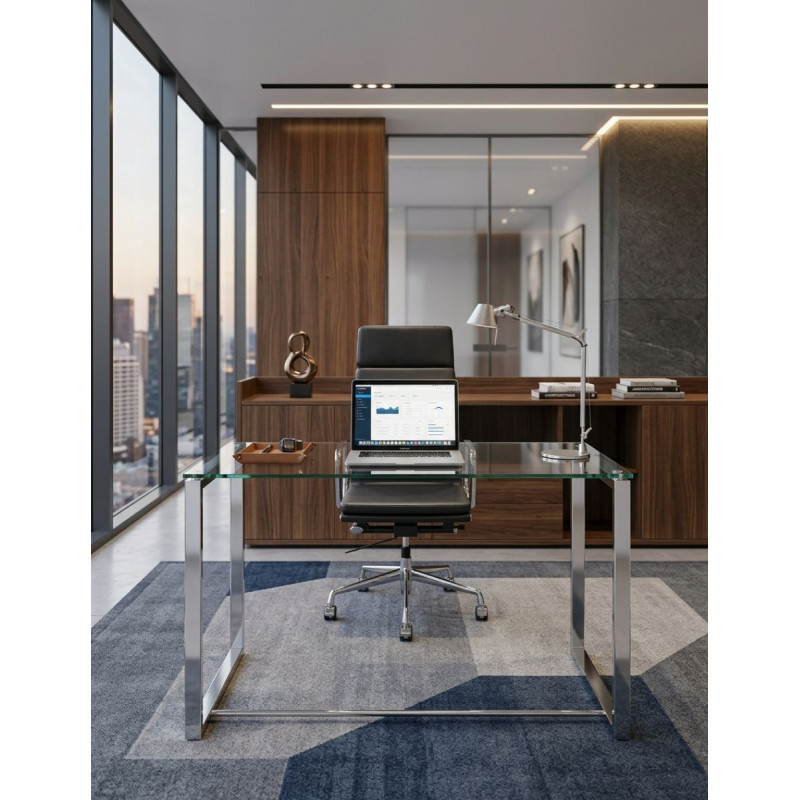 Mesa Despacho Oficina Cristal 100x50 cm. Benetto - Montiel
