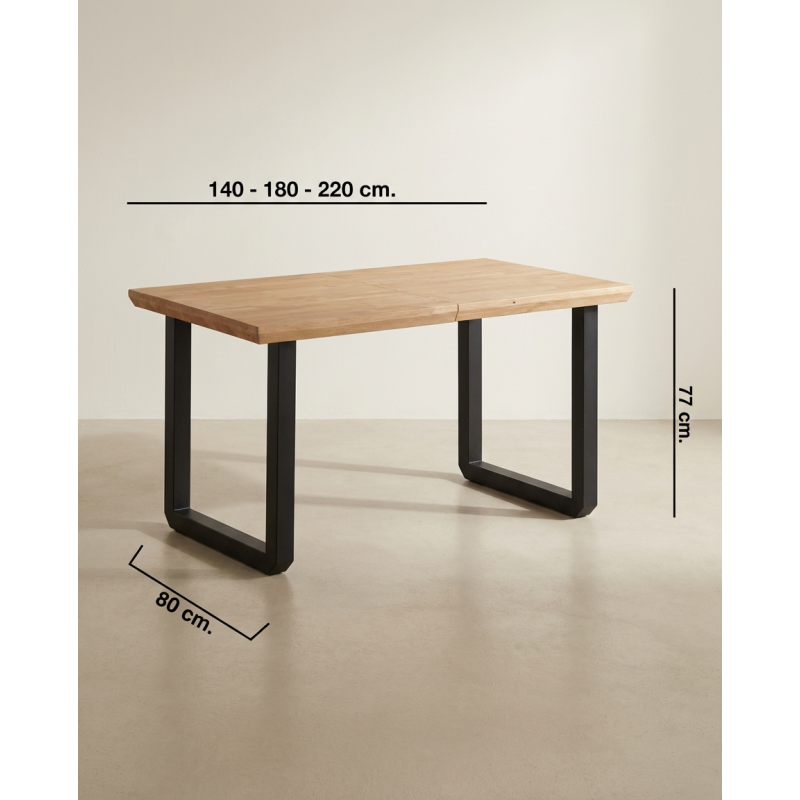 Mesa Extensible de Comedor Vestra 140-180-220x80 cm. - Montiel