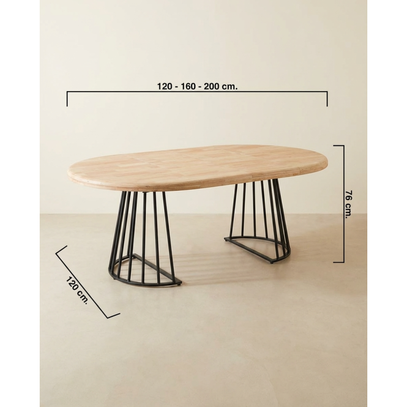 Mesa Redonda Comedor Brad 120-160-200 cm. - Montiel
