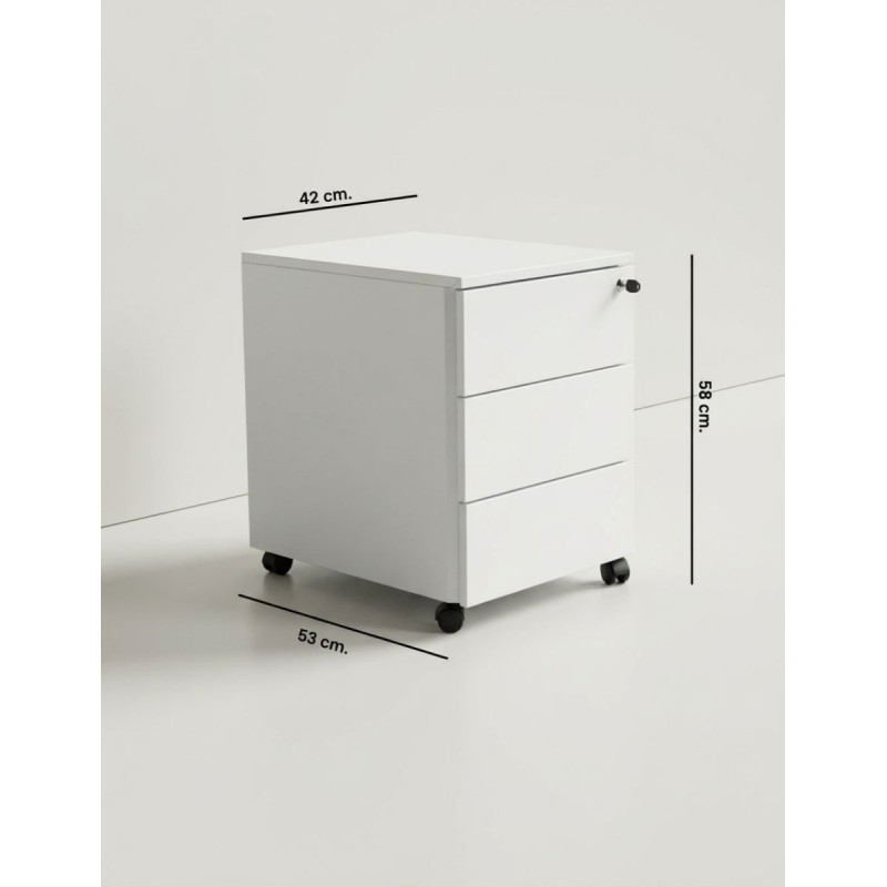 Cajonera Oficina Blanca Metálica MM1803 de Montiel