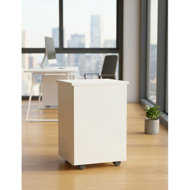 Cajonera Oficina de Madera Blanca de Forma 5 - Montiel