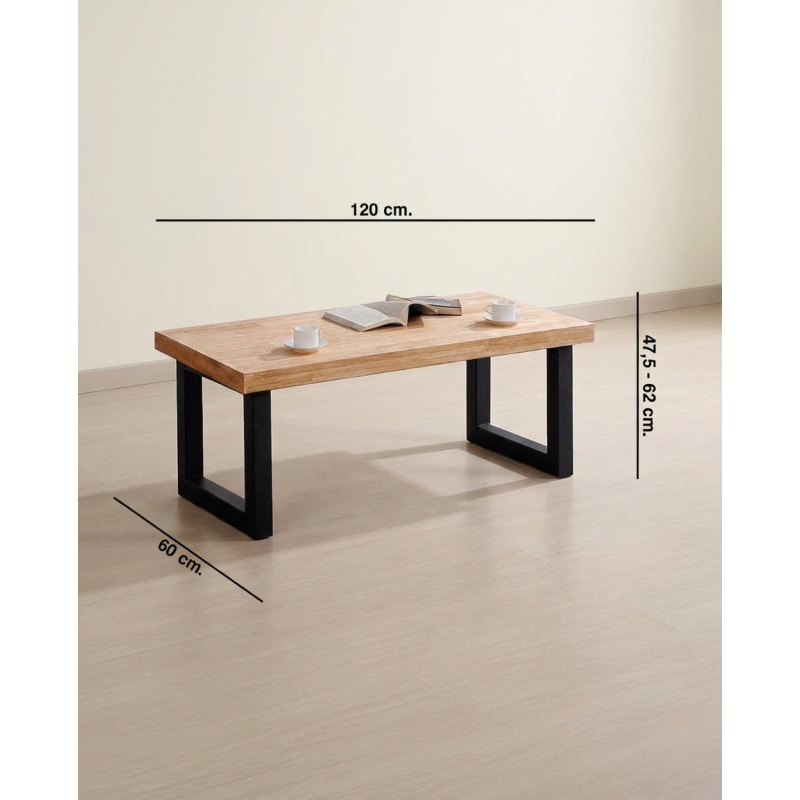 Mesa Madera Elevable de Centro Doriam 120x60 cm. - Montiel