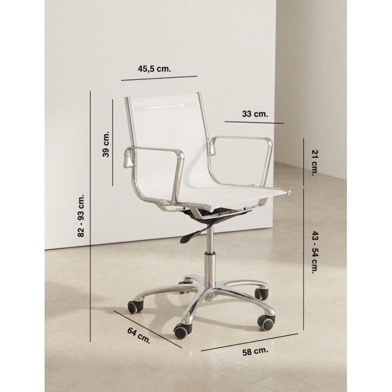 Silla Escritorio Blanca con Ruedas de Ibersit - Montiel