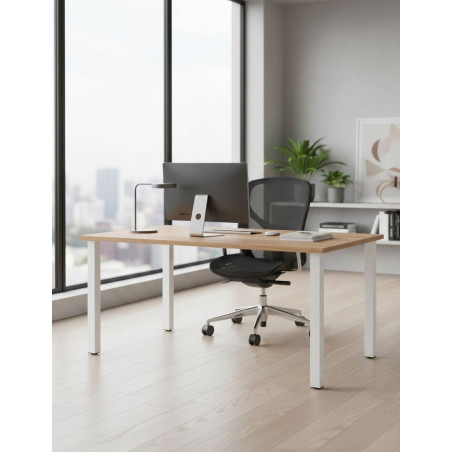 Mesa Blanca Oficina 140x80 cm. Eco de Kunna - Montiel