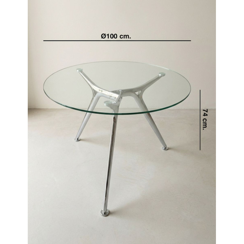 Mesa Reuniones Redonda de Cristal Arkitek de Actiu - Montiel