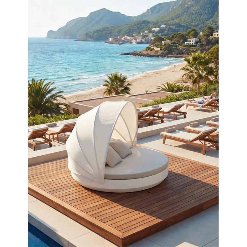 Tumbona Redonda Pérgola Plegable Vela de Vondom - Montiel