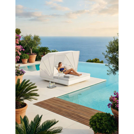 Tumbona Jardín con Toldo Plegable Vela de Vondom - Montiel