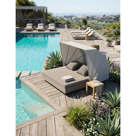 Tumbona Jardín con Toldo Plegable Vela de Vondom - Montiel