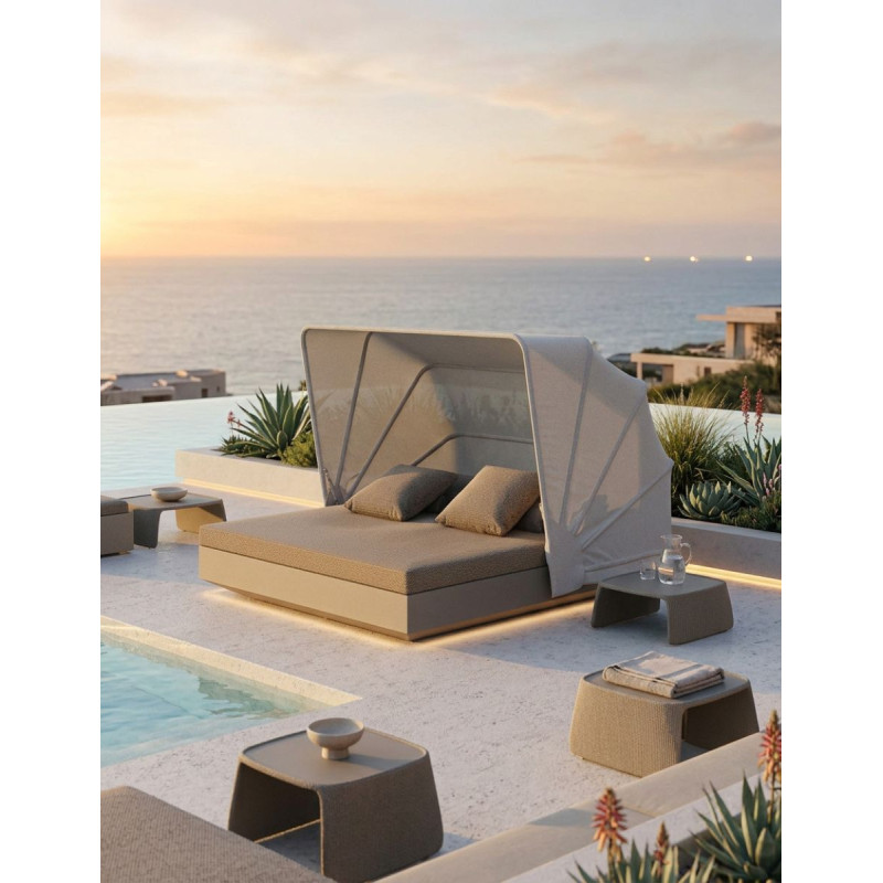 Tumbona Jardín con Toldo Plegable Vela de Vondom - Montiel