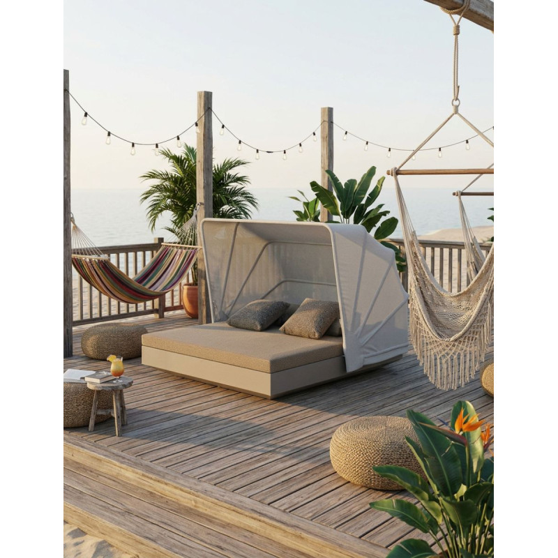 Tumbona Jardín con Toldo Plegable Vela de Vondom - Montiel