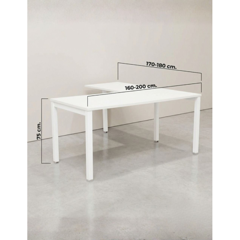 Escritorio en L Blanco al Mejor Precio en Oferta - Montiel