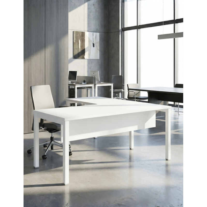 Escritorio en L Blanco al Mejor Precio en Oferta - Montiel