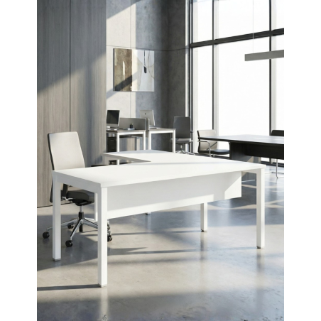 Escritorio en L Blanco al Mejor Precio en Oferta - Montiel