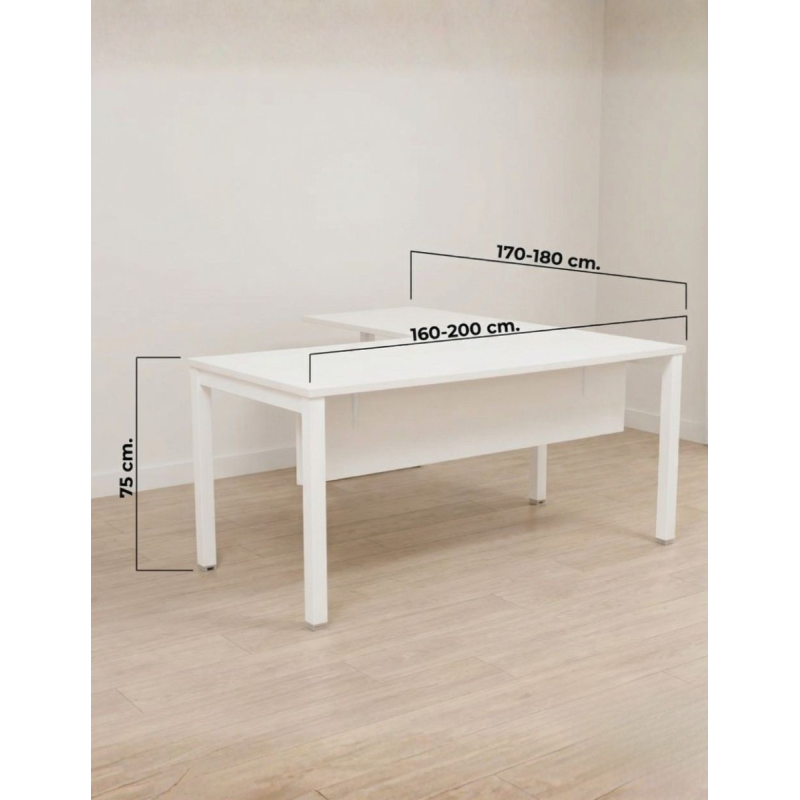 Escritorio en L Blanco Basic de Kunna - Montiel