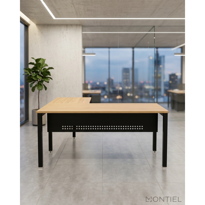 Mesa de Dirección Nogal con Ala Basic de Kunna - Montiel