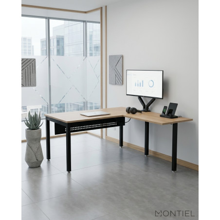 Mesa de Dirección Nogal con Ala Basic de Kunna - Montiel