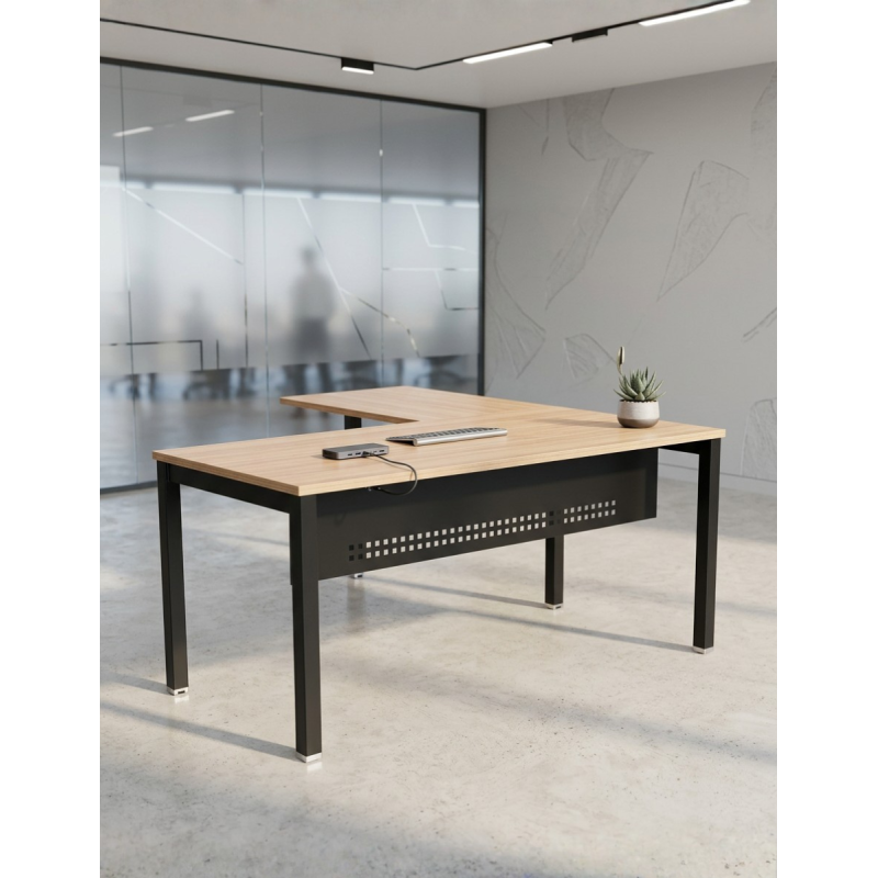 Mesa de Dirección Nogal con Ala Basic de Kunna - Montiel