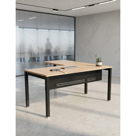 Mesa de Dirección Nogal con Ala Basic de Kunna - Montiel