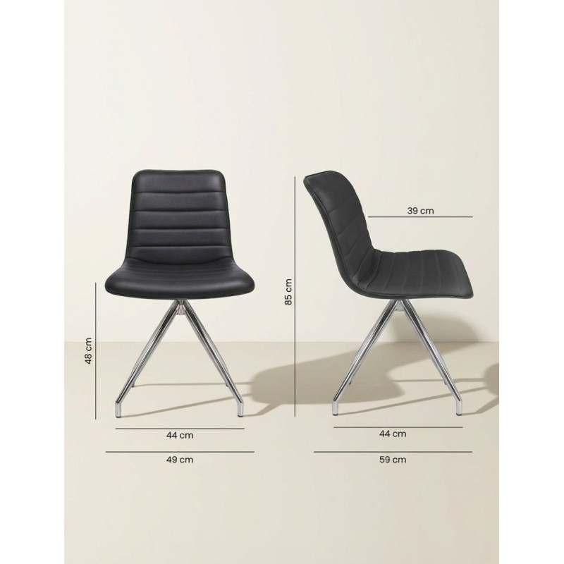 Silla Oficina Negra Sin Brazos Bistol de Euromof - Montiel