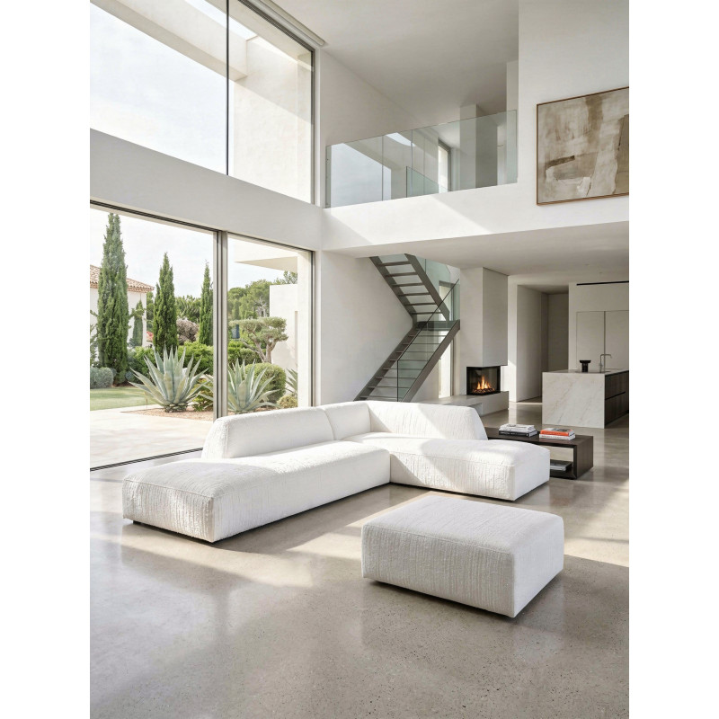 Sofá Chaislonge Moderno Piel Gris Mod. Doha - Montiel