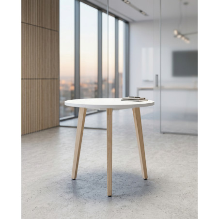 ▷ Mesa Redonda Blanca Timber de Forma 5 - Montiel