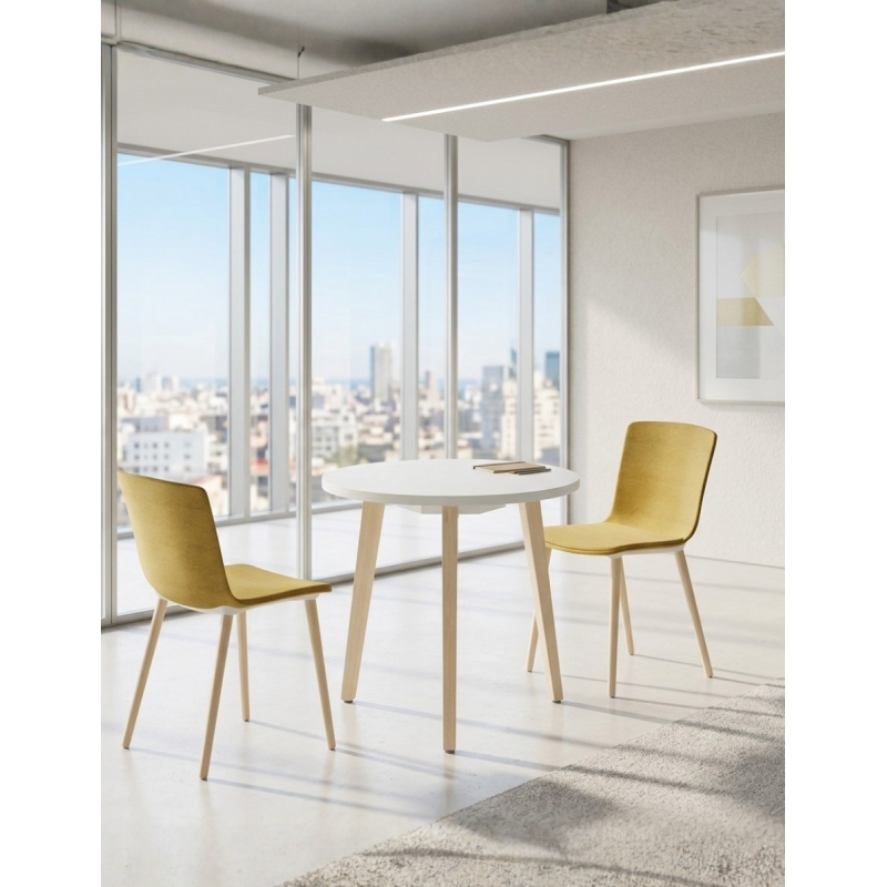 ▷ Mesa Redonda Blanca Timber de Forma 5 - Montiel