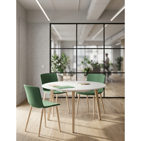 ▷ Mesa Redonda Blanca Timber de Forma 5 - Montiel