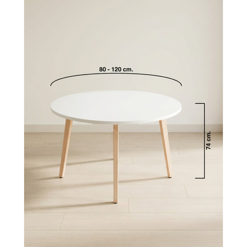 ▷ Mesa Redonda Blanca Timber de Forma 5 - Montiel