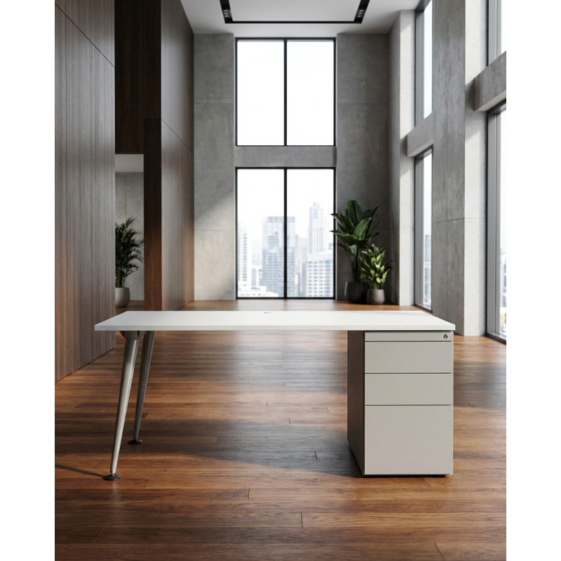 Escritorio Oficina Blanco con Cajonera MM1807 - Montiel