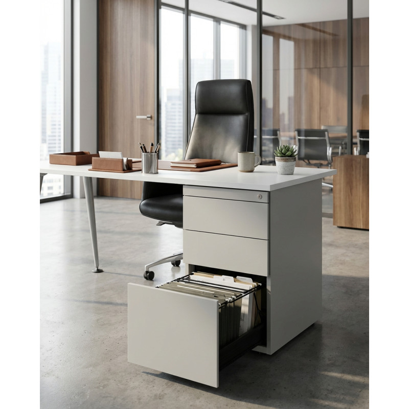 Escritorio Oficina Blanco con Cajonera MM1807 - Montiel