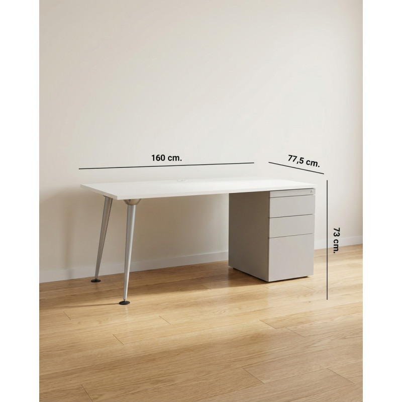 Escritorio Oficina Blanco con Cajonera MM1807 - Montiel