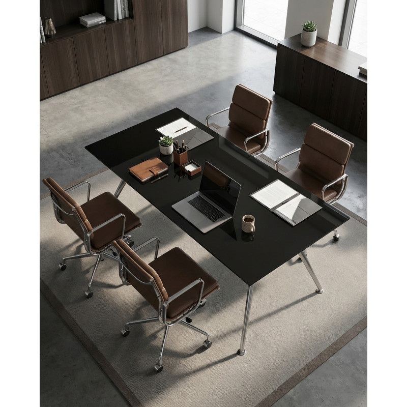 Mesa Cristal Negro Arkitek de Actiu - Montiel
