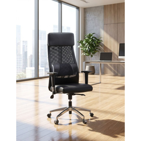 Silla Oficina Giratoria Negra Airflow - Montiel