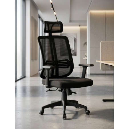 Silla Escritorio Ergonómica Negra Vitré de Grupo SDM - Montiel