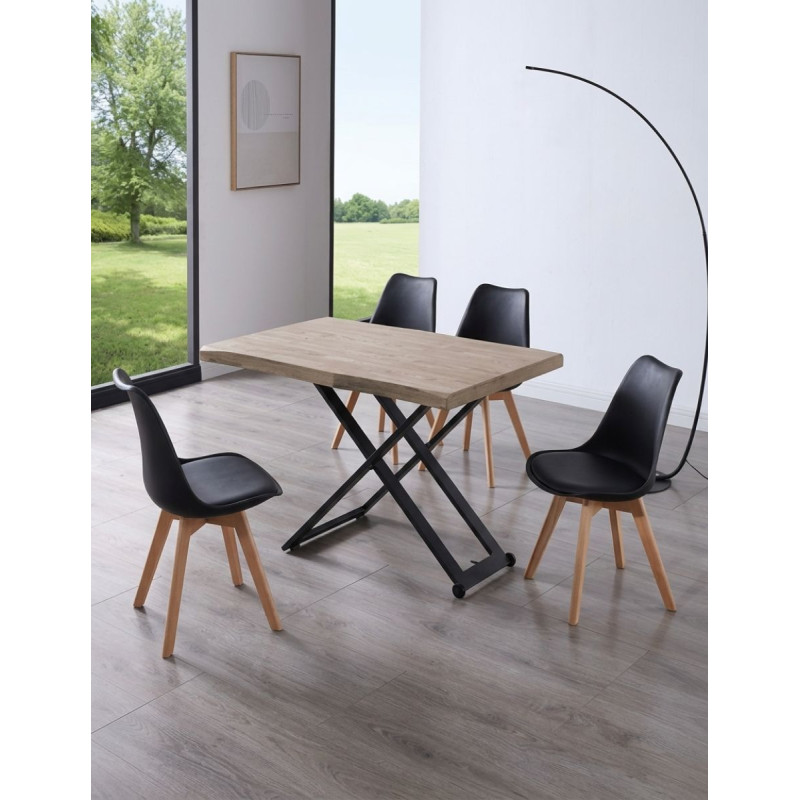 Mesa Elevable de Centro Madera de Roble Veya - Montiel
