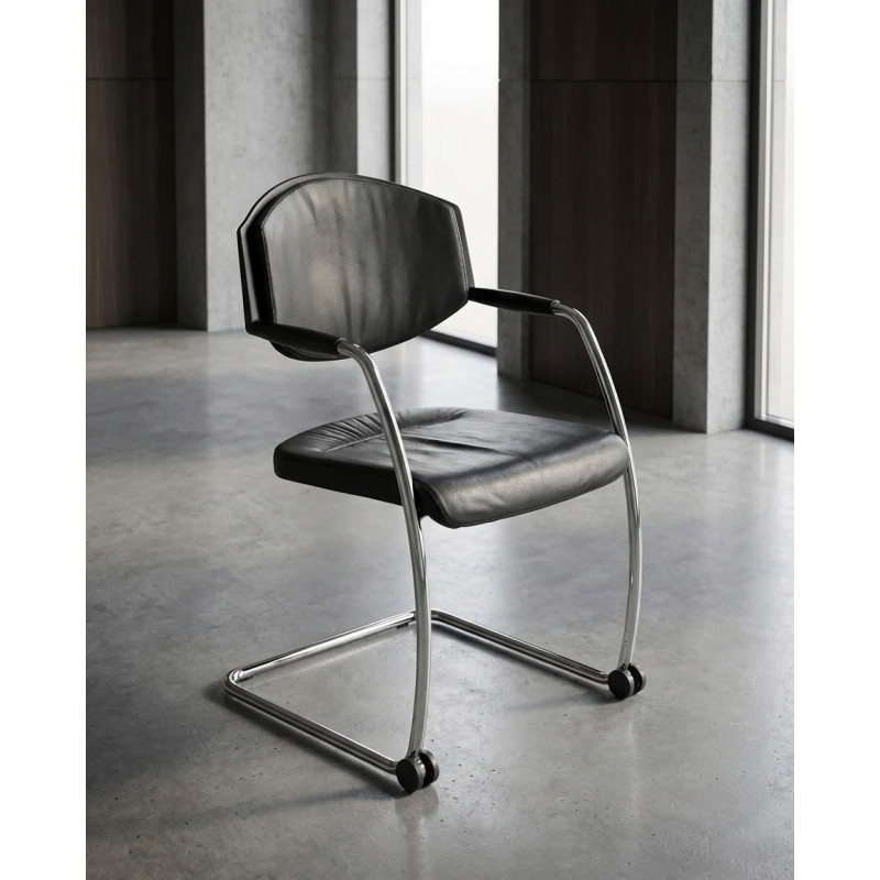 Silla Confidente Piel Negra de Giroflex - Montiel