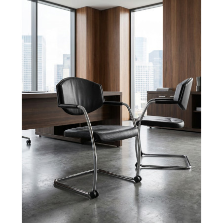 Silla Confidente Piel Negra de Giroflex - Montiel
