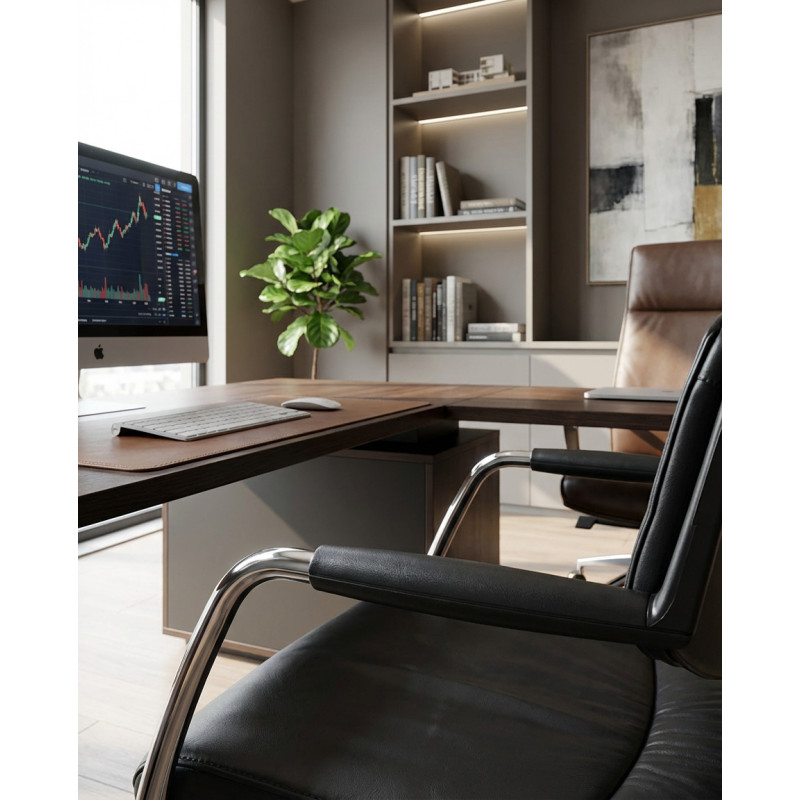 Silla Confidente Piel Negra de Giroflex - Montiel
