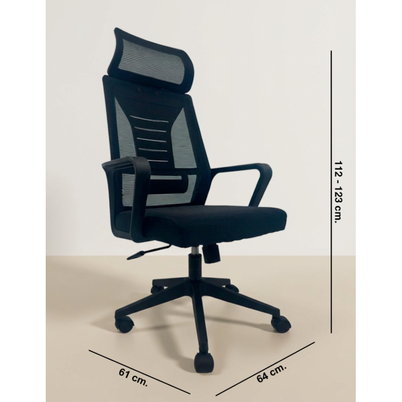 Silla Giratoria Oficina Malla Negra Utrech de Grupo SDM - Montiel
