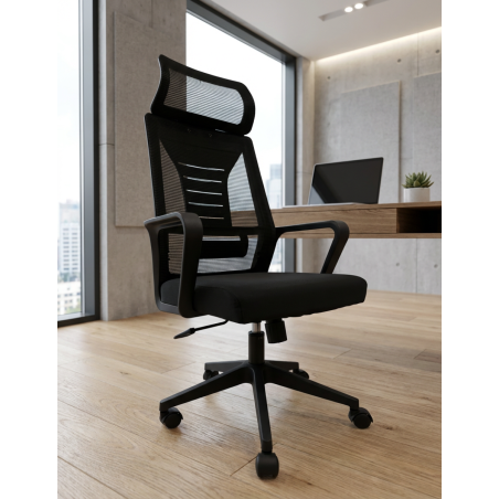 Silla Giratoria Oficina Malla Negra Utrech de Grupo SDM - Montiel